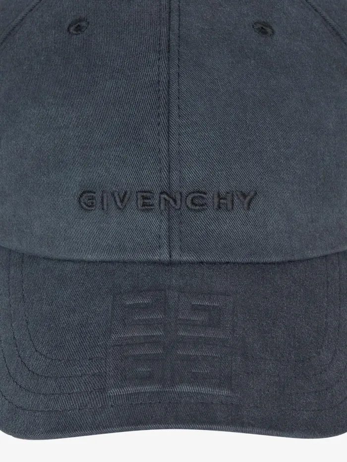 4g Embroidered Cap In Canvas Black Men Givenchy Beanies and Caps