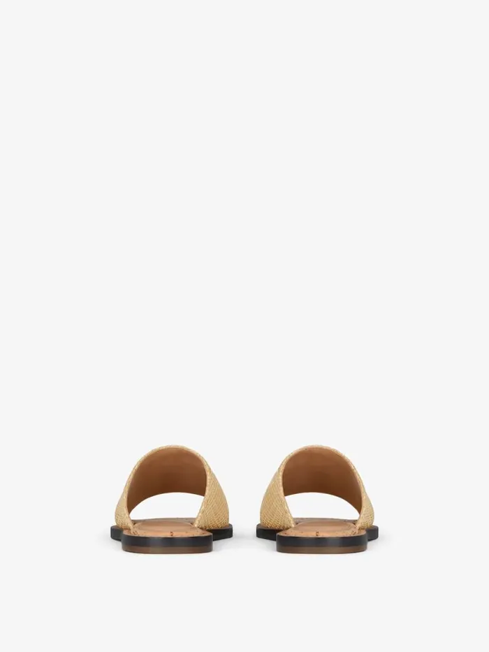 4g Liquid Flat Mules In Raffia Natural Women Givenchy Slides and Sandals