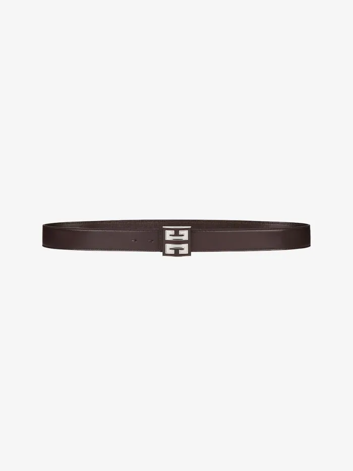 4g Reversible Belt In 4g Classic Leather Dark Brown Men Givenchy Belts