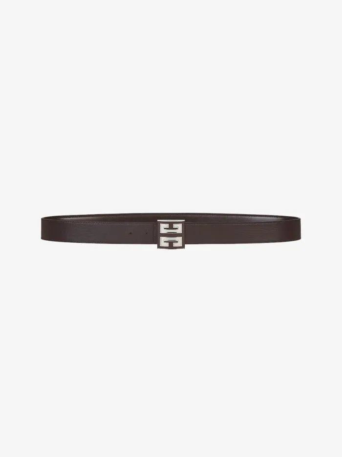 4g Reversible Belt In 4g Classic Leather Dark Brown Men Givenchy Belts