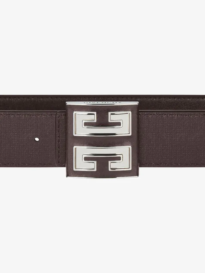 4g Reversible Belt In 4g Classic Leather Dark Brown Men Givenchy Belts