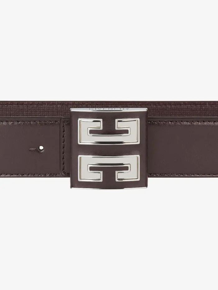 4g Reversible Belt In 4g Classic Leather Dark Brown Men Givenchy Belts