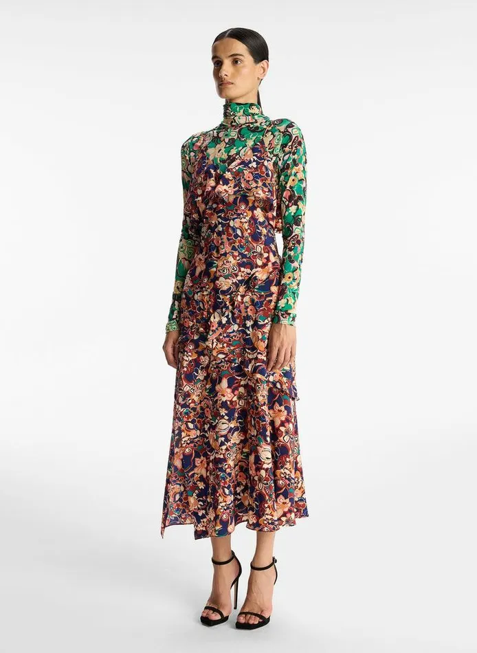 Accessories Women ALC Penelope Silk Midi Dress Port Wine Multi Accessories Women ALC Penelope Silk Midi Dress Port Wine Multi