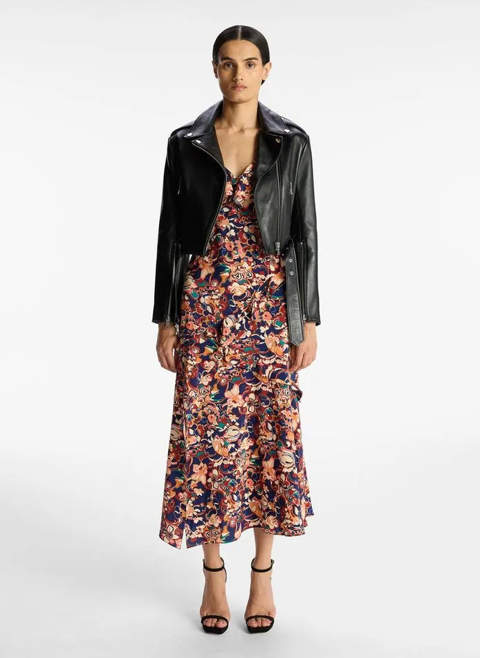 Accessories Women ALC Penelope Silk Midi Dress Port Wine Multi Accessories Women ALC Penelope Silk Midi Dress Port Wine Multi
