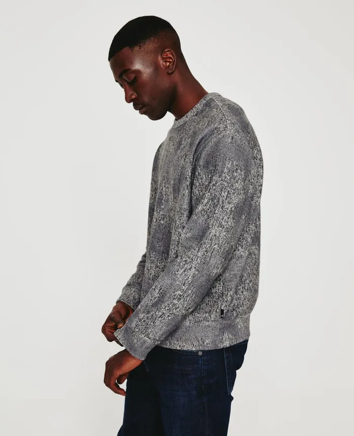 AG Jeans Arc Crew Ikat Heather Grey Multi Men Sweatshirts AG Jeans Arc Crew Ikat Heather Grey Multi Men Sweatshirts