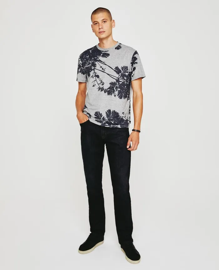 AG Jeans Bryce Crew Bold Flower Heather Grey Multi Men Tees AG Jeans Bryce Crew Bold Flower Heather Grey Multi Men Tees