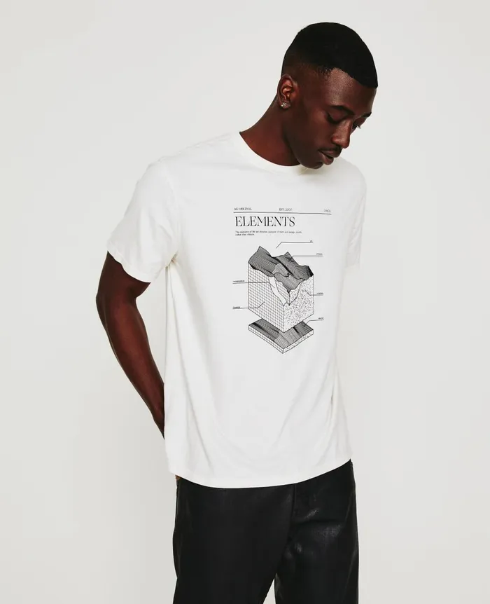 AG Jeans Bryce Crew Element White Cream Men Tees
