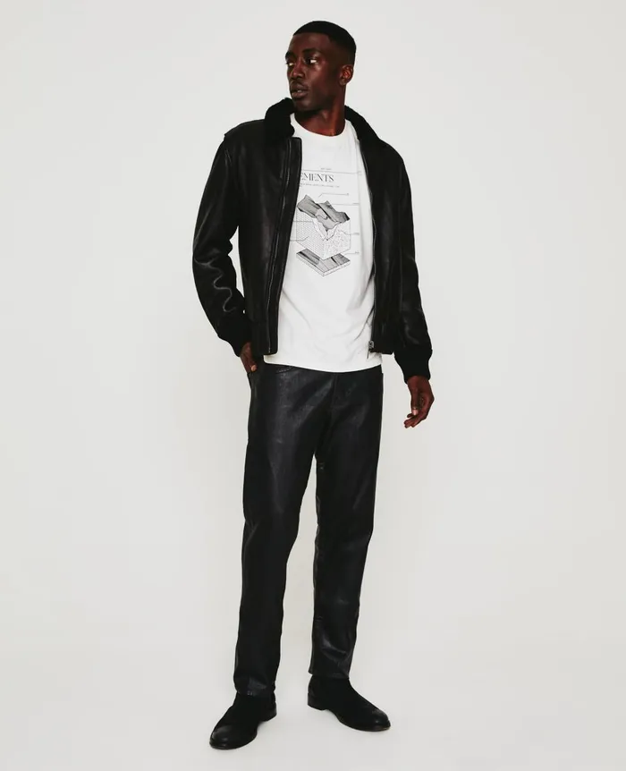 AG Jeans Bryce Crew Element White Cream Men Tees AG Jeans Bryce Crew Element White Cream Men Tees