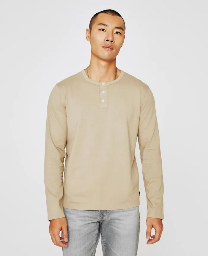 AG Jeans Bryce Long Sleeve Henley Dry Dust Men Tees