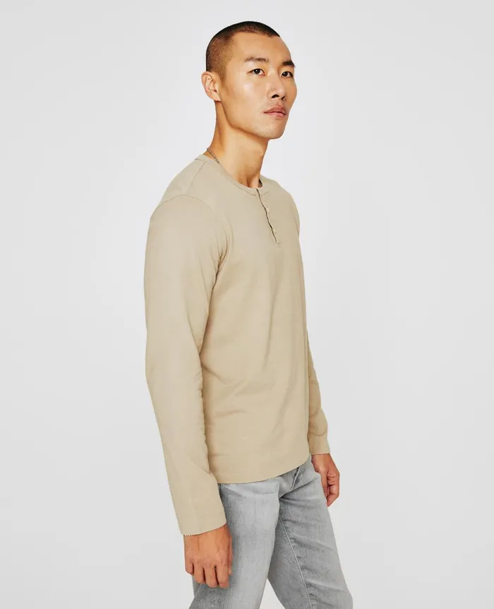 AG Jeans Bryce Long Sleeve Henley Dry Dust Men Tees AG Jeans Bryce Long Sleeve Henley Dry Dust Men Tees
