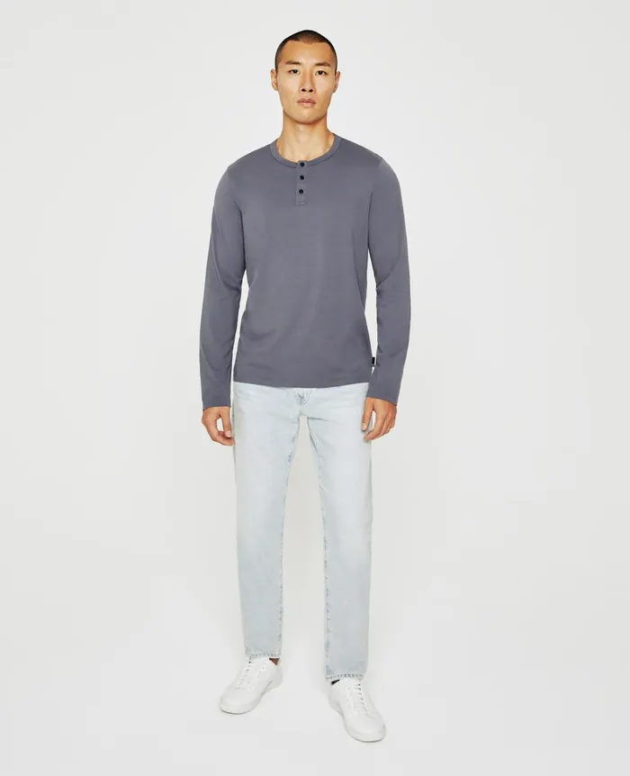 AG Jeans Bryce Long Sleeve Henley Slate Sky Men Tees AG Jeans Bryce Long Sleeve Henley Slate Sky Men Tees