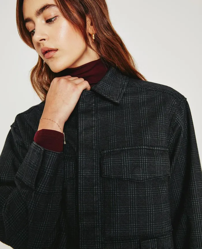 AG Jeans Elsie Belted Jacket Small Rue Maroon Multi Women Jackets