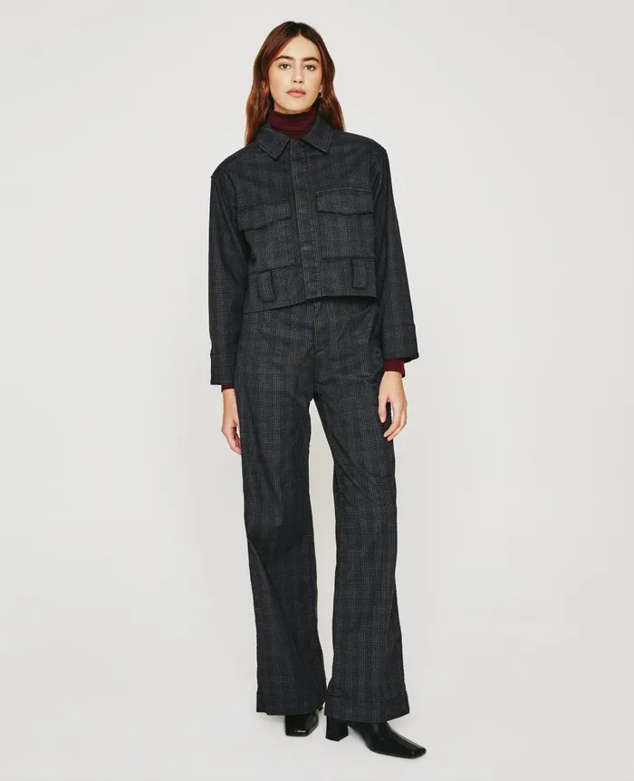 AG Jeans Elsie Belted Jacket Small Rue Maroon Multi Women Jackets AG Jeans Elsie Belted Jacket Small Rue Maroon Multi Women Jackets