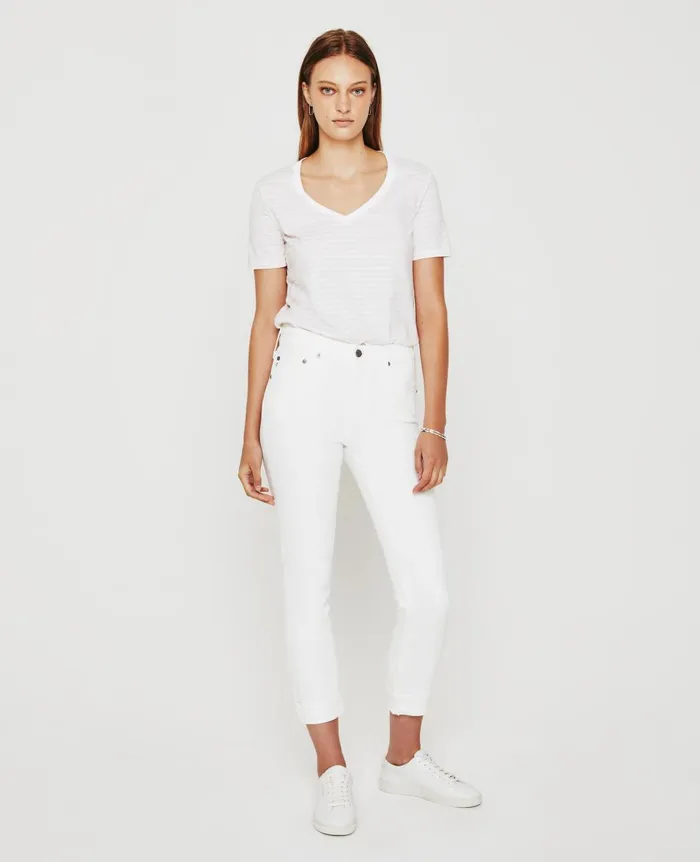 AG Jeans ExBoyfriend Slim 1yr Tonal White Women Denim