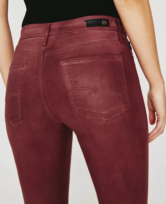 AG Jeans Farrah Skinny Ankle Leatherette Lt Dark Sangria Women Pants AG Jeans Farrah Skinny Ankle Leatherette Lt Dark Sangria Women Pants
