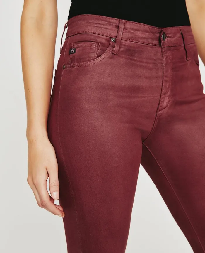 AG Jeans Farrah Skinny Ankle Leatherette Lt Dark Sangria Women Pants AG Jeans Farrah Skinny Ankle Leatherette Lt Dark Sangria Women Pants
