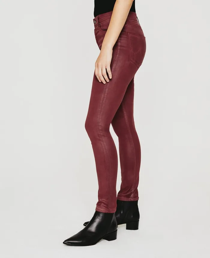 AG Jeans Farrah Skinny Ankle Leatherette Lt Dark Sangria Women Pants AG Jeans Farrah Skinny Ankle Leatherette Lt Dark Sangria Women Pants