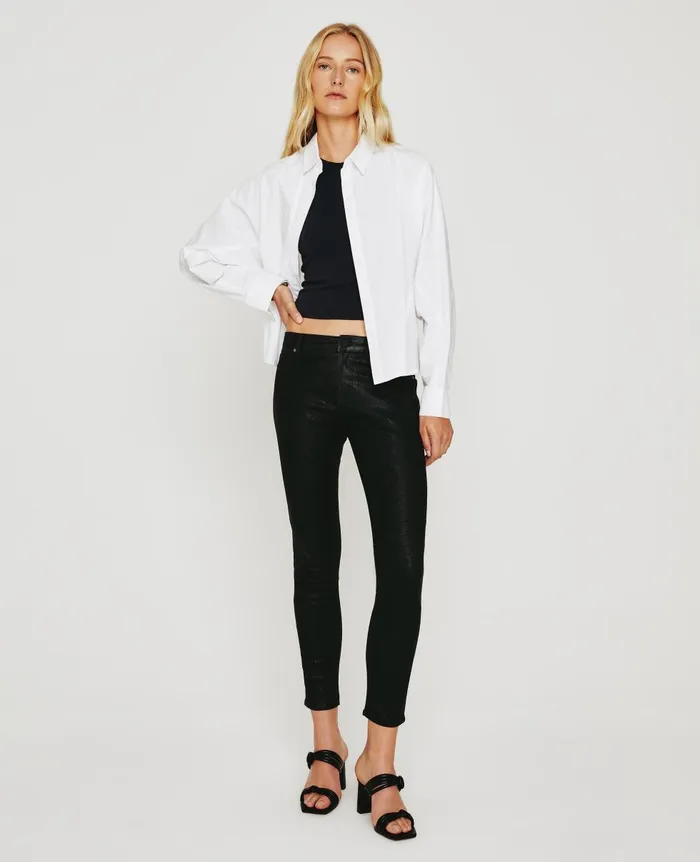 AG Jeans Farrah Skinny Ankle Luminous Dk Armory Green Women Denim