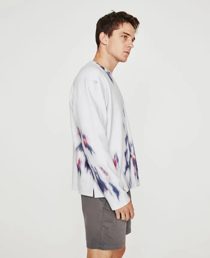 AG Jeans Liam Crew Ikat Brush Blue Multi Men Tees AG Jeans Liam Crew Ikat Brush Blue Multi Men Tees