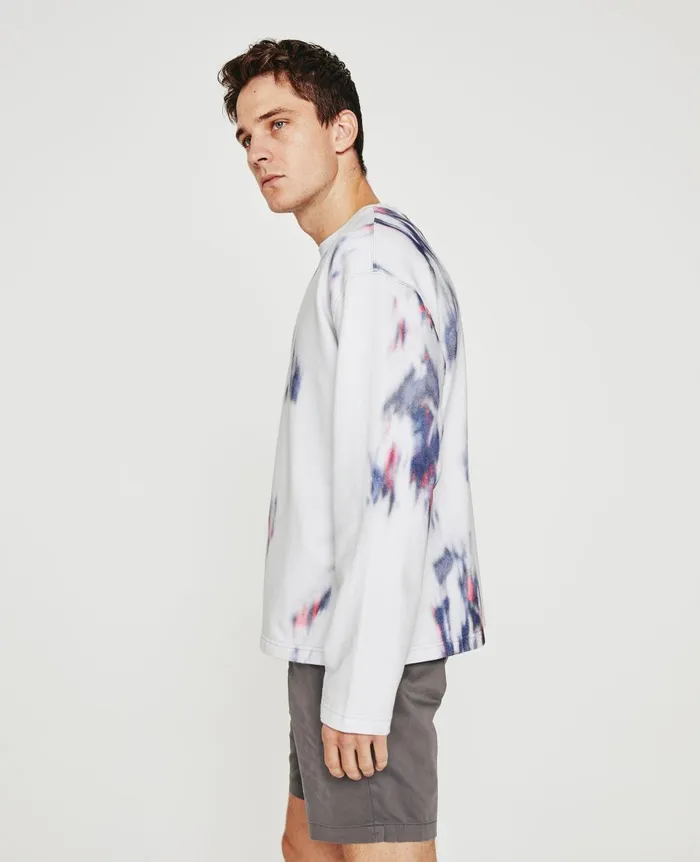 AG Jeans Liam Crew Ikat Brush Blue Multi Men Tees AG Jeans Liam Crew Ikat Brush Blue Multi Men Tees