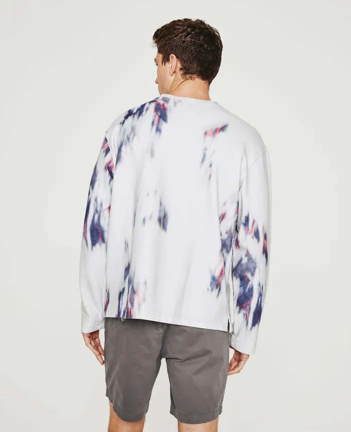 AG Jeans Liam Crew Ikat Brush Blue Multi Men Tees AG Jeans Liam Crew Ikat Brush Blue Multi Men Tees