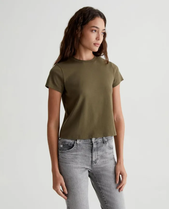 AG Jeans Sadie Crew Shady Moss Women Tees and Tanks