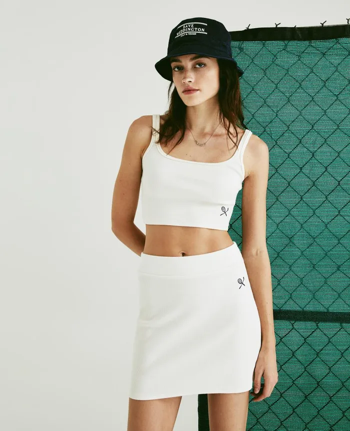 AG Jeans Weddington Skirt Eb Racket Club Emblem White Cl Women Dresses and More
