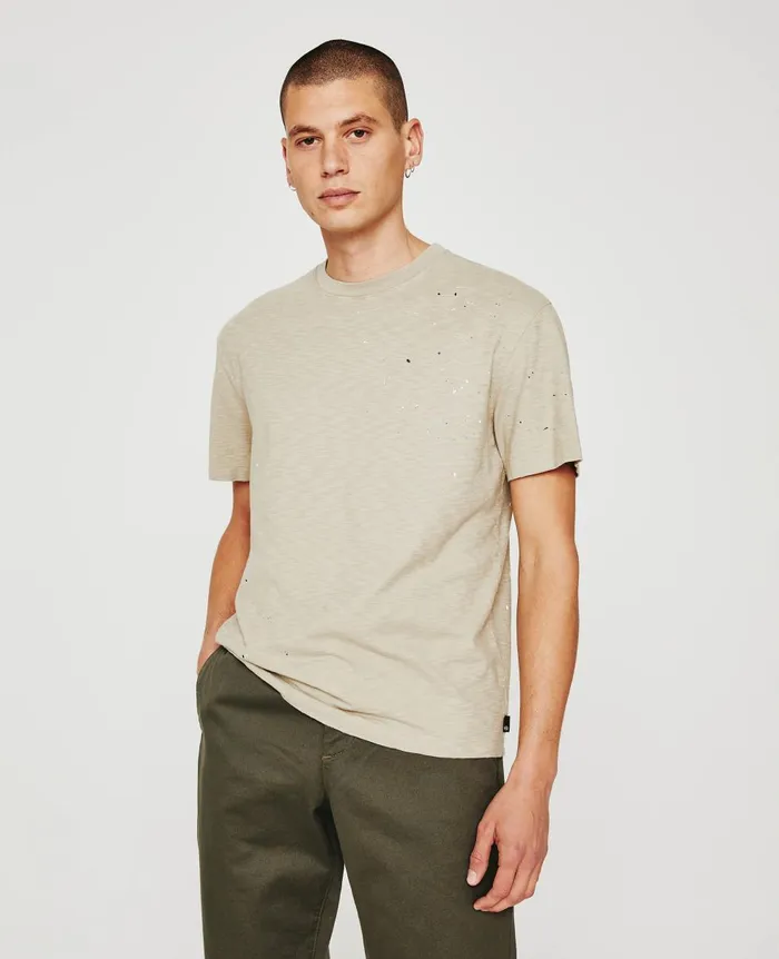 AG Jeans Wesley Crew Stone Dot Natural Multi Men Tees