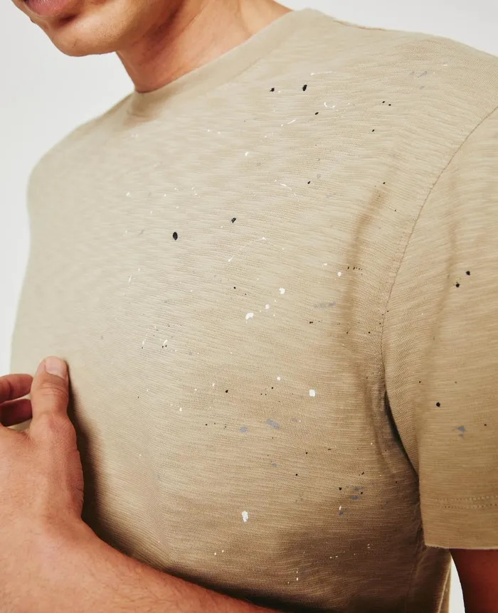 AG Jeans Wesley Crew Stone Dot Natural Multi Men Tees AG Jeans Wesley Crew Stone Dot Natural Multi Men Tees