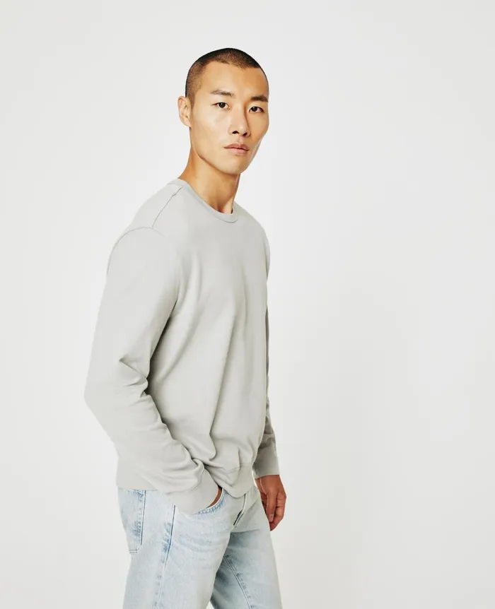 AG Jeans Wesley Pullover Silver Grey Men Tees AG Jeans Wesley Pullover Silver Grey Men Tees