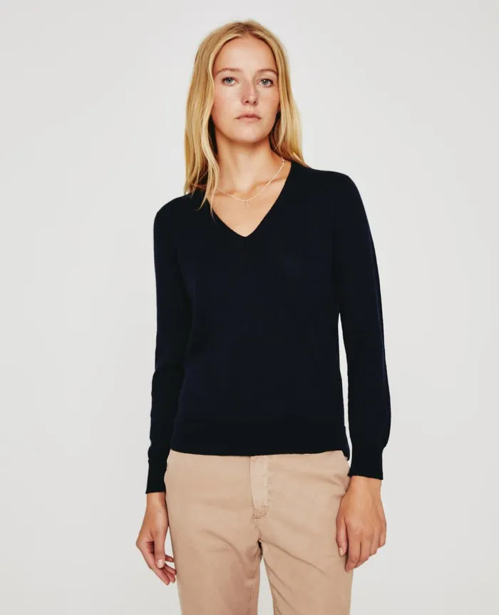 AG Jeans Zuri Vee Deep Navy Women Sweatshirts