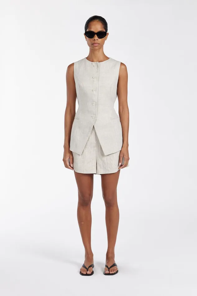 ALESSIA NATURAL LINEN VEST Women DISSH Vests