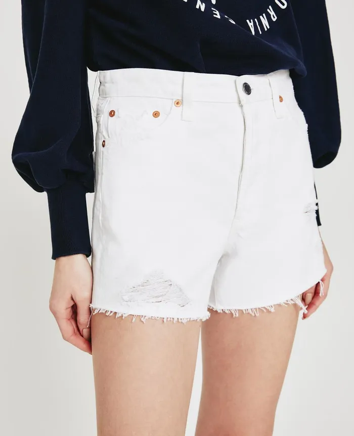 Alexxis Short Authentic White Destructed Women AG Jeans Skirts and Shorts Alexxis Short Authentic White Destructed Women AG Jeans Skirts and Shorts
