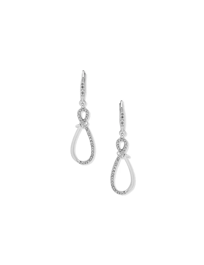 Anne Klein Drop Knot Pierced Earrings Silver Tone Women Watches 038 Jewelry