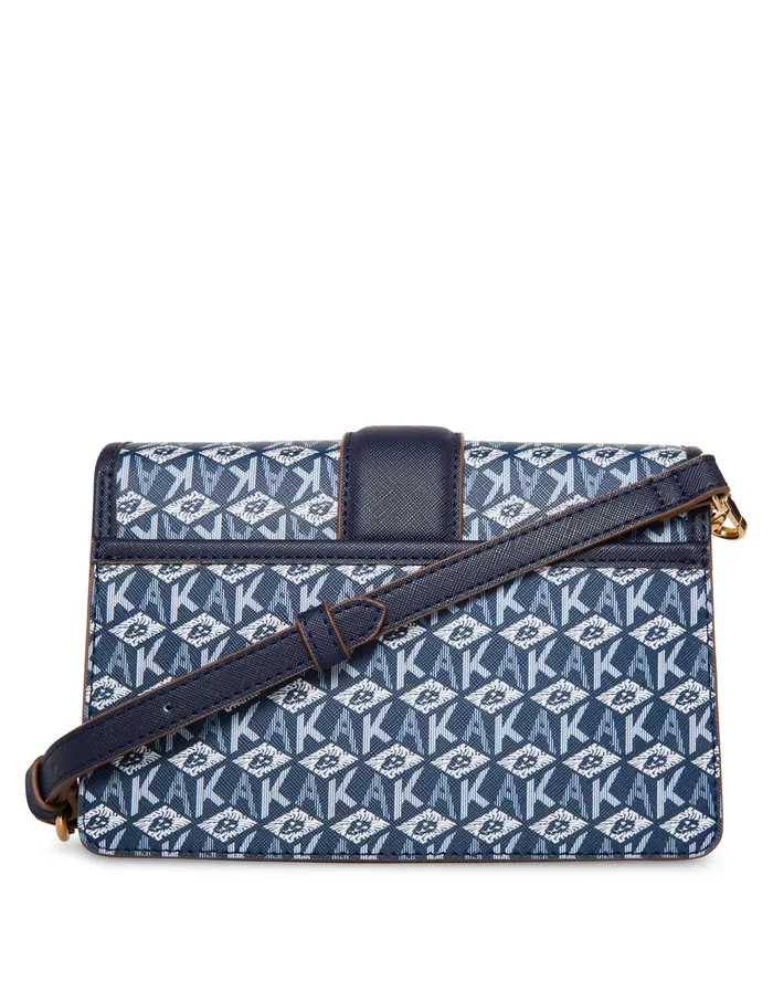 Anne Klein EW AK Cube Logo Flap Crossbody Distant Mountainwhite Women Handbags