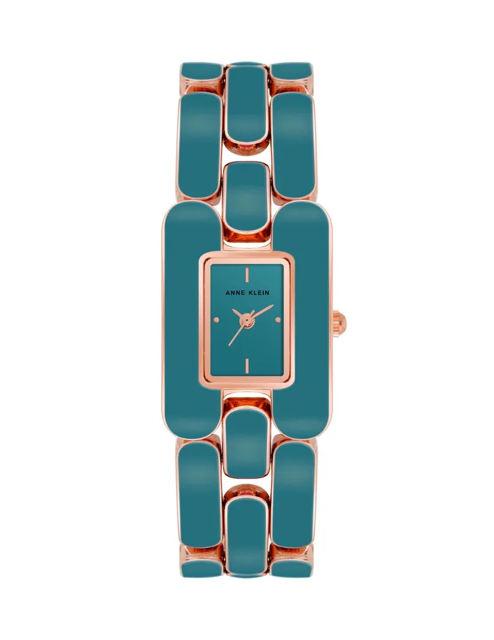 Anne Klein Enamel Link Bracelet Watch Rose Goldtone Women Watches 038 Jewelry