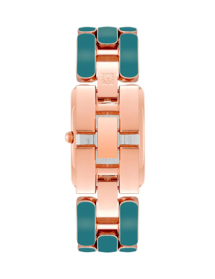 Anne Klein Enamel Link Bracelet Watch Rose Goldtone Women Watches 038 Jewelry