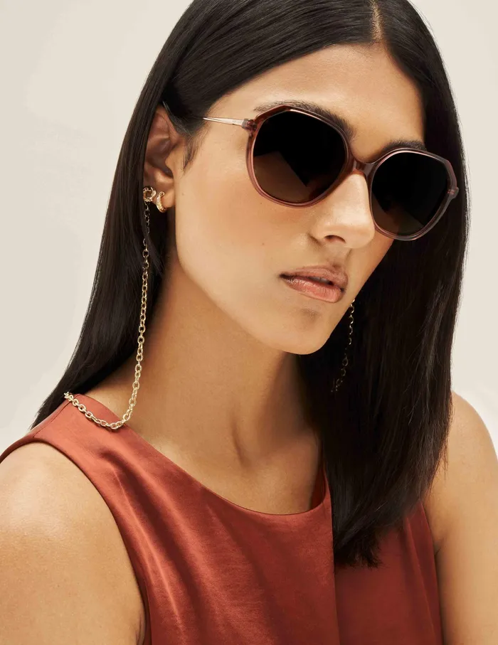 Anne Klein Geometric Sunglasses Merlot Women Accessories
