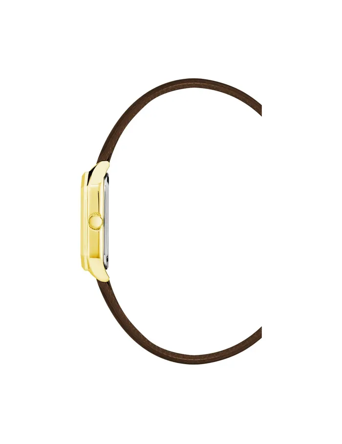 Anne Klein Octagonal Shaped Leather Strap Watch Goldtone Women Watches 038 Jewelry