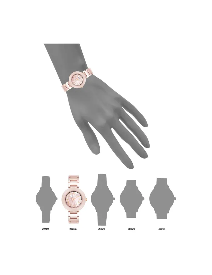 Anne Klein Round Mother Of Pearl Dial Ceramic Bracelet Watch Pink Women Watches 038 Jewelry