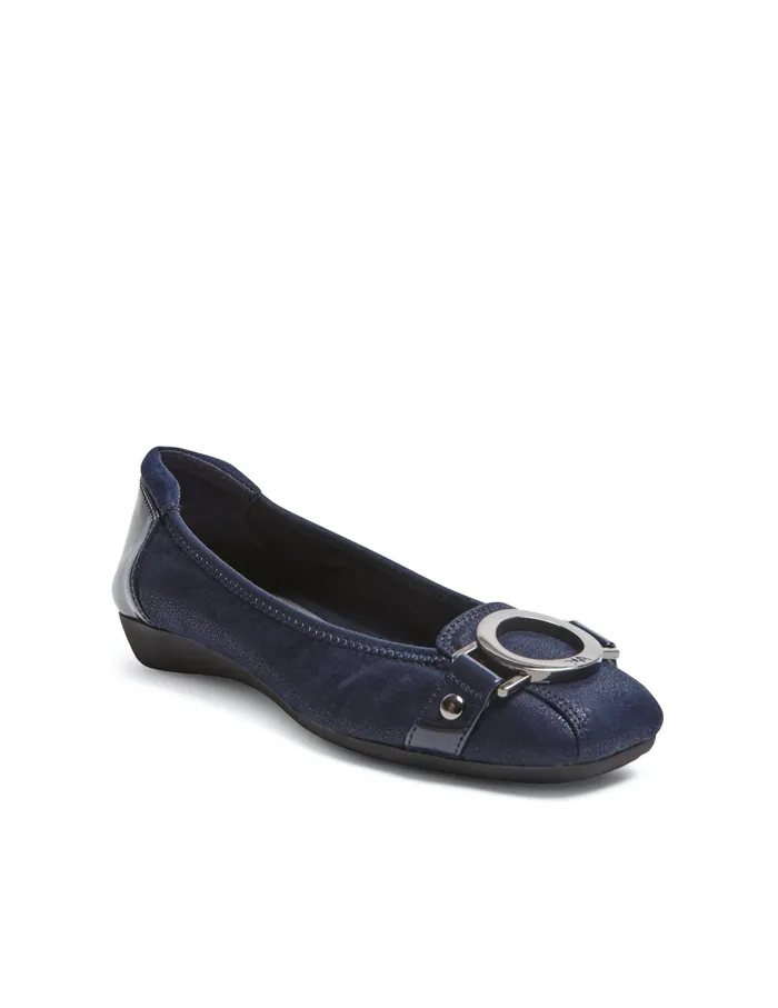 Anne Klein Umeko Flats Dark Navy Multi Fabric Women Shoes