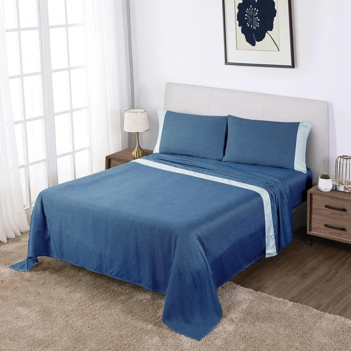 Anne Klein Westhill Dot Sheet Set Navy Women Home