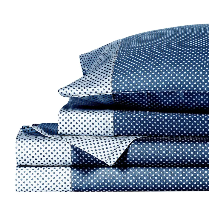 Anne Klein Westhill Dot Sheet Set Navy Women Home
