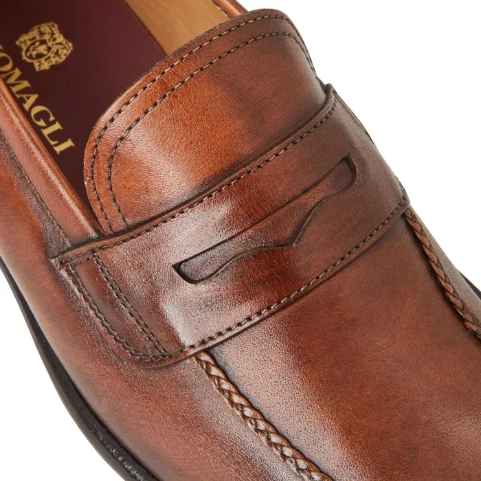 Arden Braided Leather LoaferCognac Men Bruno Magli Loafers and Slipons
