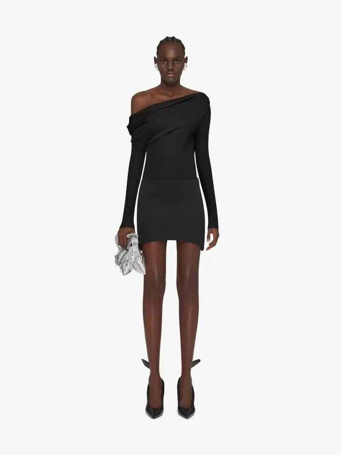 Asymmetric Draped Top In Jersey Black Women Givenchy Tops and Shirts
