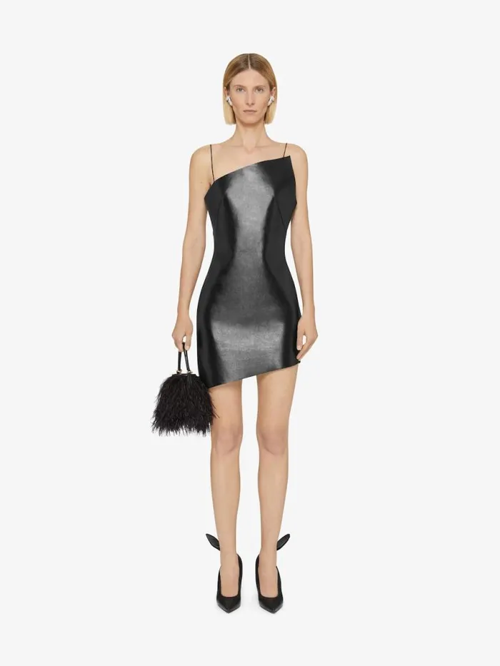 Asymmetric Dress In Leather Black Women Givenchy Dresses
