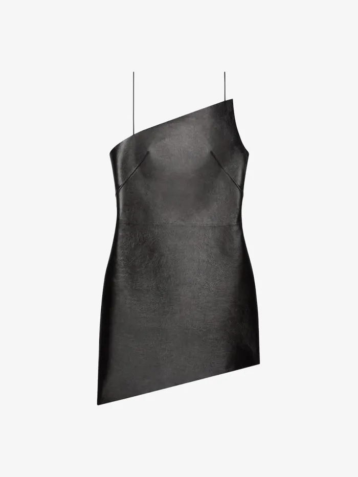 Asymmetric Dress In Leather Black Women Givenchy Dresses