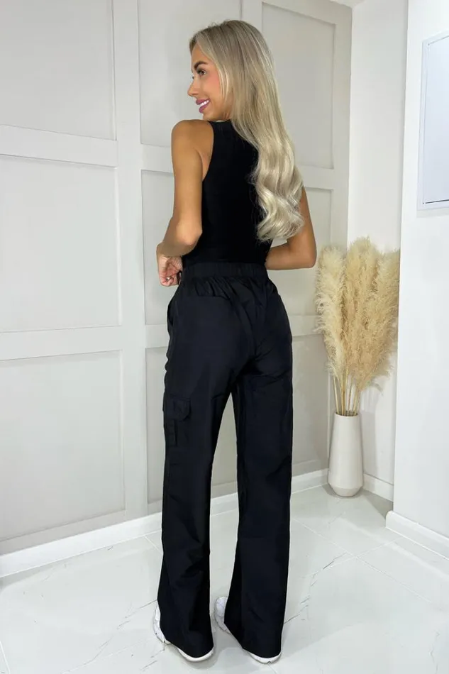 AX Paris Black Wide Leg Cargo Pants Loungewear