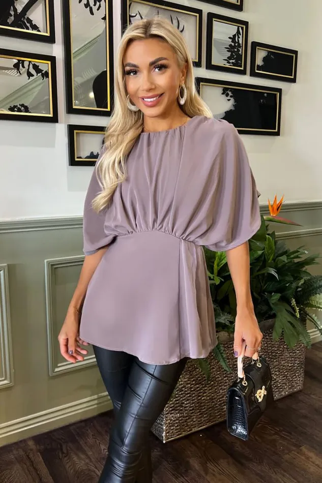 AX Paris Mushroom Batwing Sleeve Top Tops