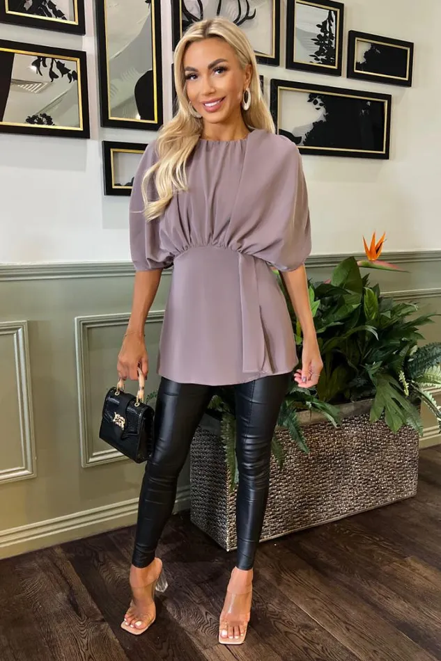 AX Paris Mushroom Batwing Sleeve Top Tops